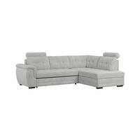 ECKSOFA  Mikrofaser, Struktur Silberfarben  - Silberfarben/Schwarz, Konventionell, Kunststoff/Textil (251/183cm) - MID.YOU