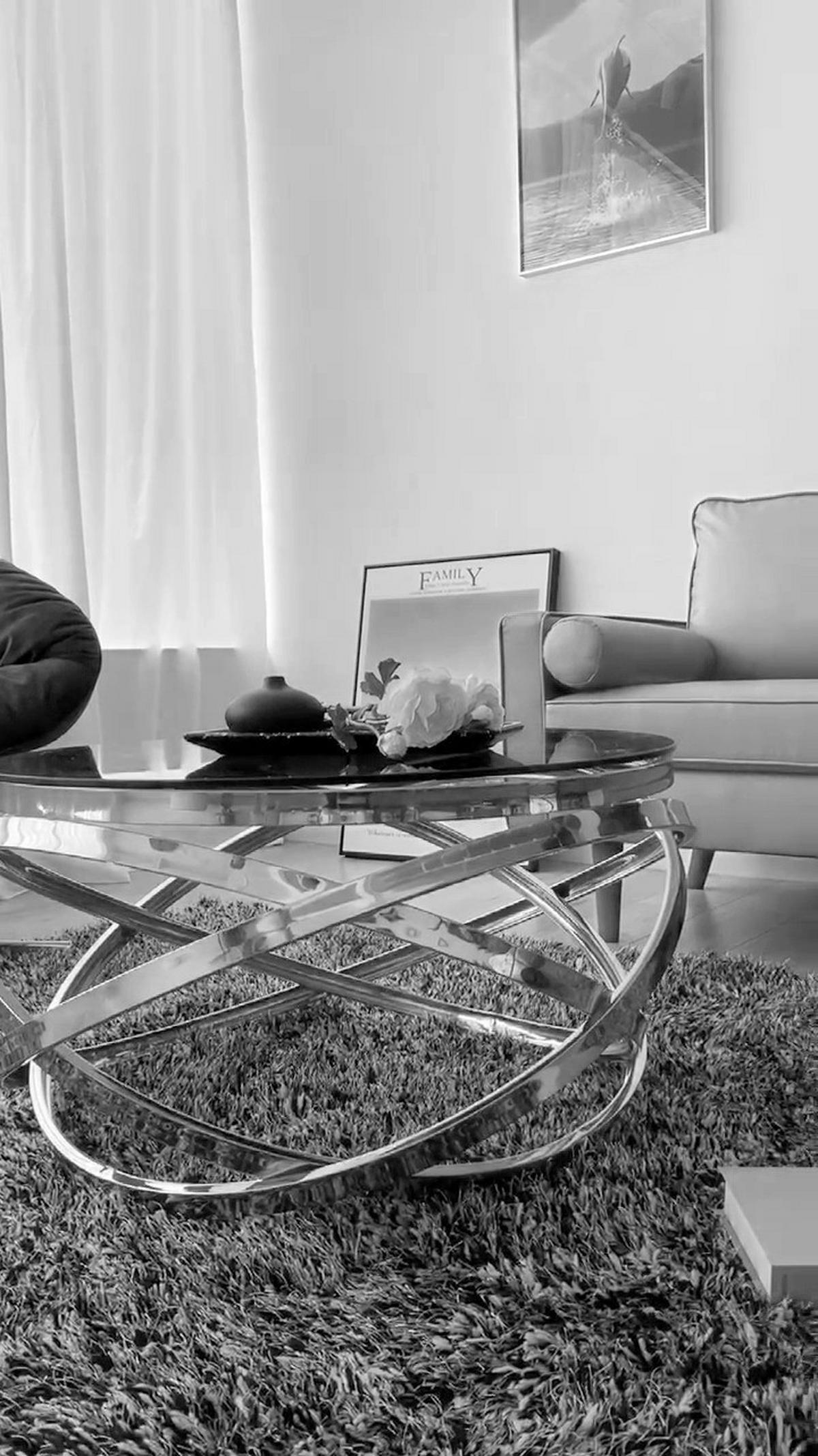 COUCHTISCH in Metall, Glas 80/80/42 cm  - Goldfarben/Grau, Design, Glas/Metall (80/80/42cm) - Livetastic