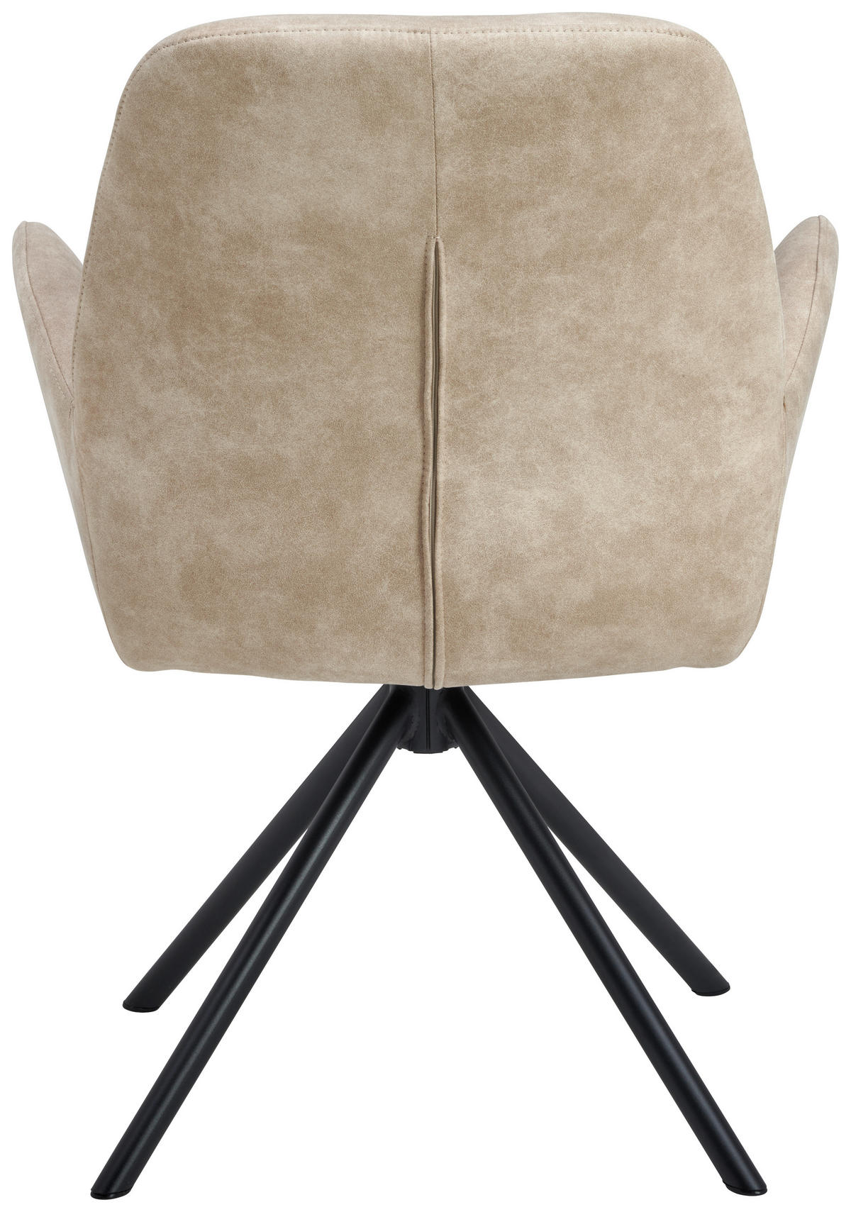 ARMLEHNSTUHL  Sitzfläche 360° drehbar, inklusive Armlehnen Webstoff  - Beige/Schwarz, Basics, Textil/Metall (60.5/88/62cm) - MID.YOU