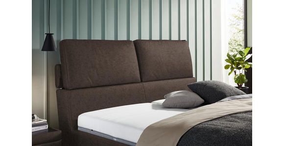POLSTERBETT Matratze, Lattenrost Braun 200/200 cm  - Hellbraun/Anthrazit, Design, Holz/Textil (200/200cm) - Johann Jakob