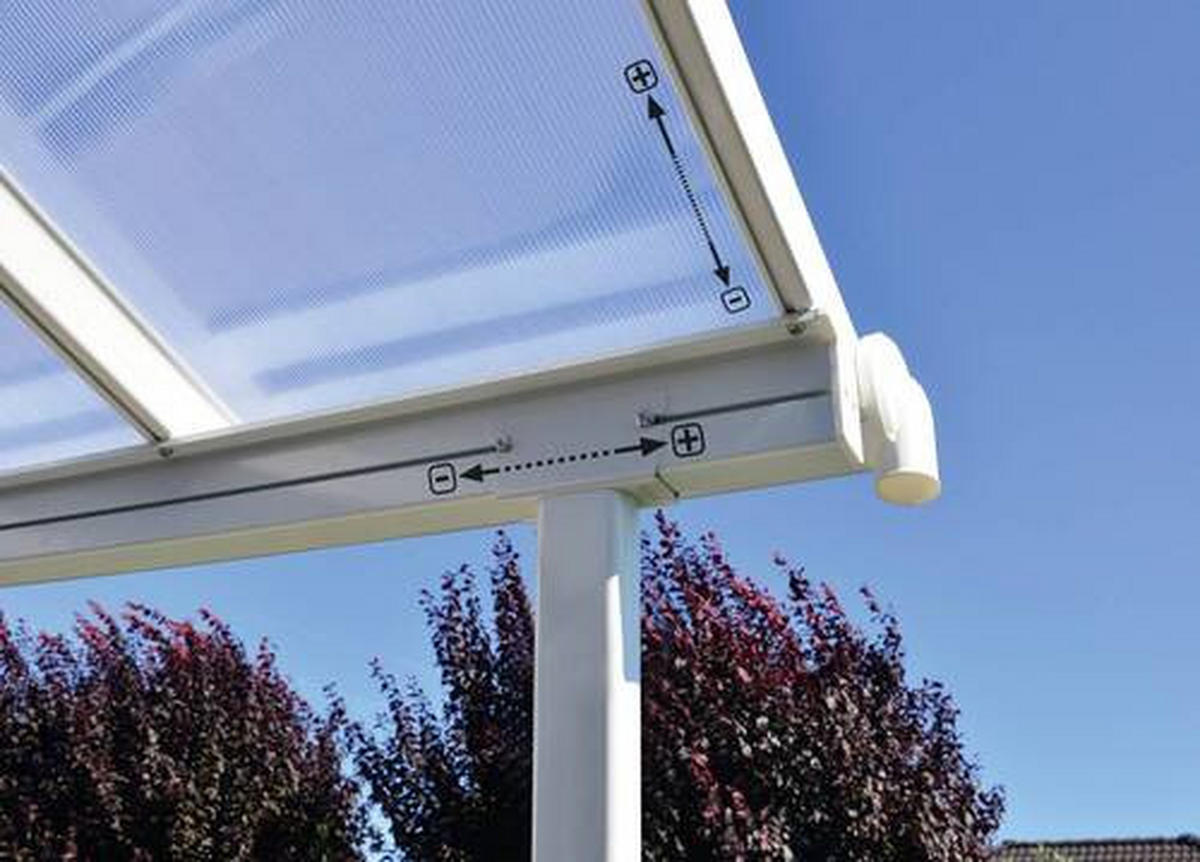 TERRASSENÜBERDACHUNG - Weiß, Basics, Metall (670/257/230cm) - Ambia Garden