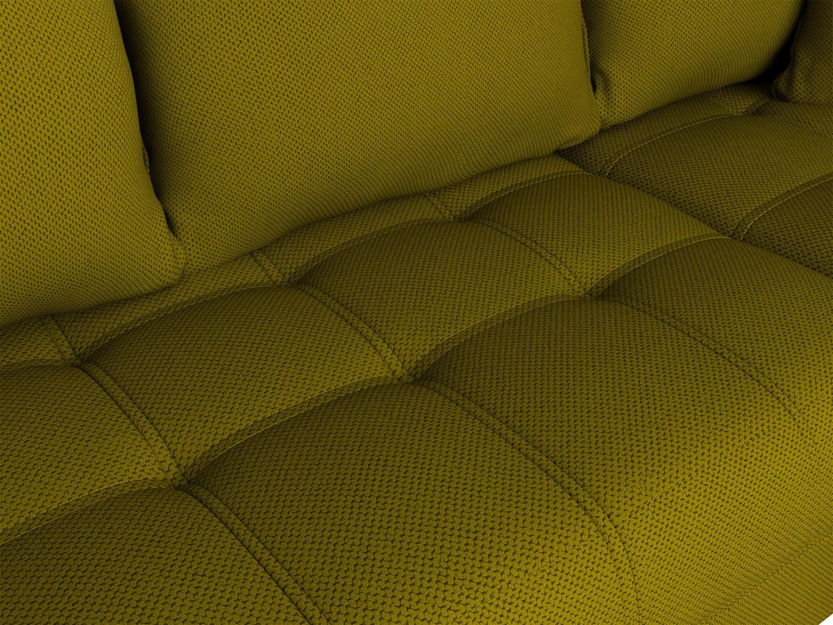 Ecksofa inkl. Funktionen in Webstoff Limette  - Limette/Schwarz, Modern, Textil/Metall (177/279cm)