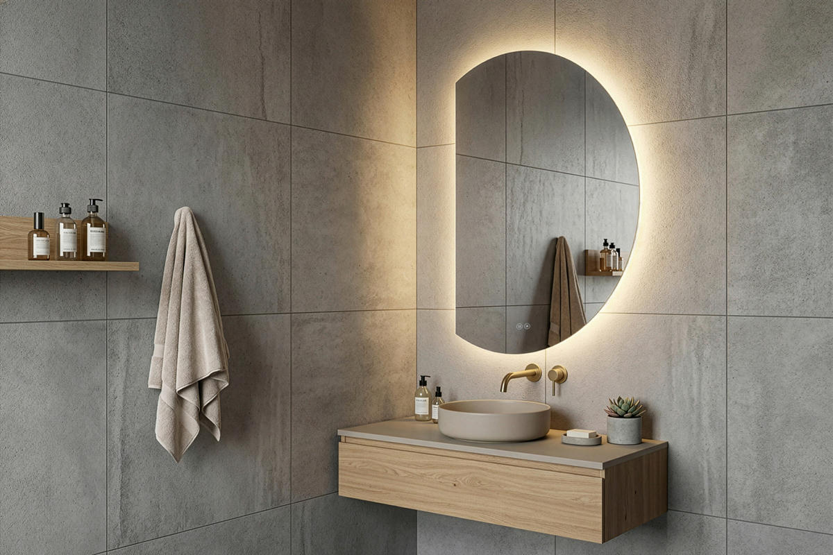 BADEZIMMERSPIEGEL 89/112/2,5 cm  - Silberfarben, MODERN, Glas (89/112/2,5cm) - Dieter Knoll