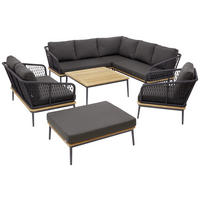 LOUNGESOFA  - Anthrazit/Teakfarben, Basics, Holz/Textil (130/71/82cm)
