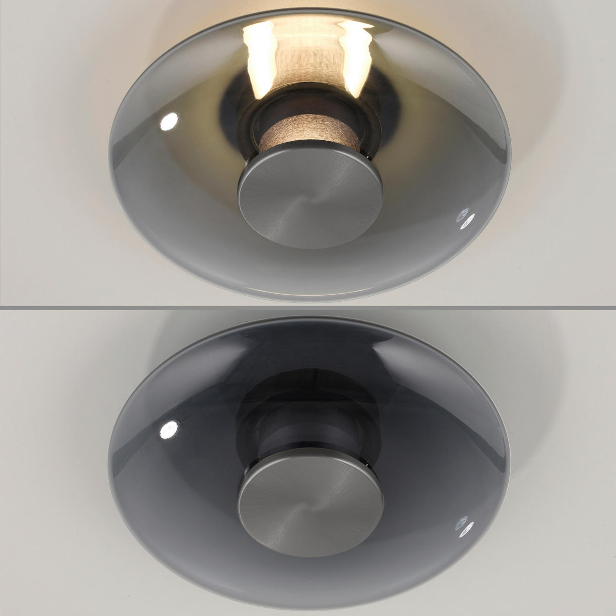 LED-DECKENLEUCHTE Pure Vitrum 22/22/8,2 cm   - Grau, Design, Glas/Kunststoff (22/22/8,2cm) - Neuhaus PURE