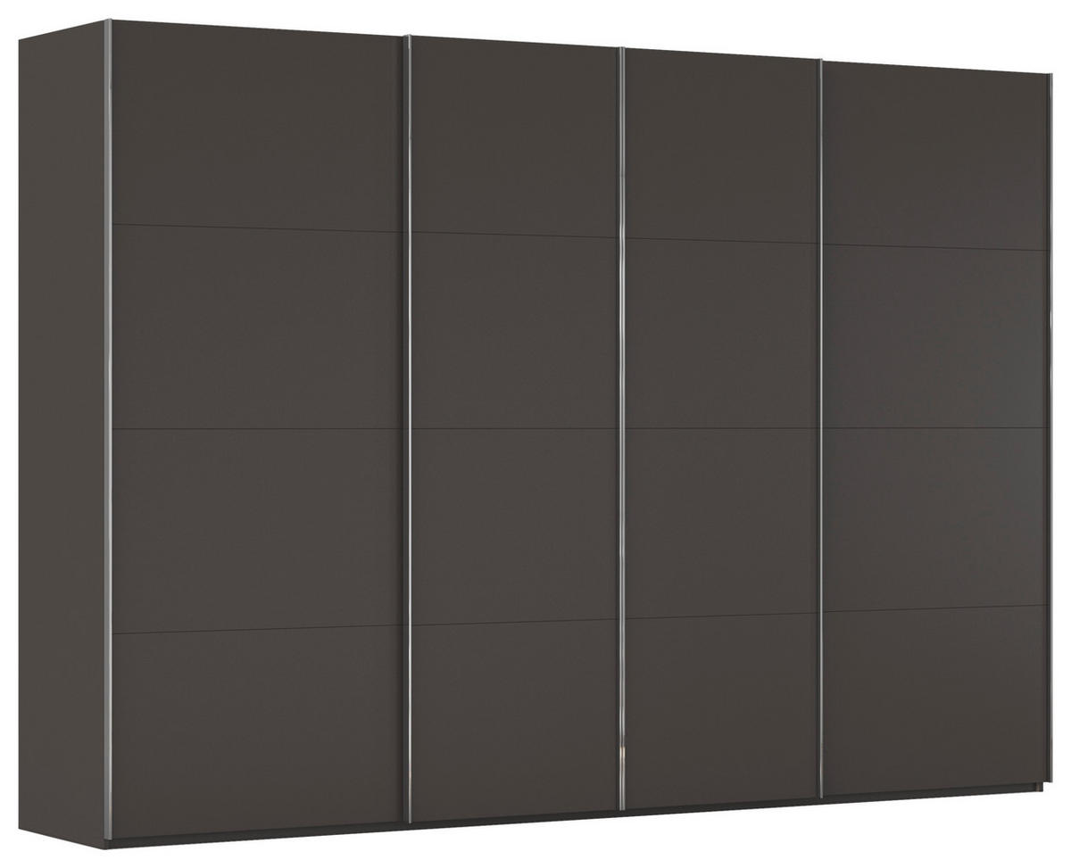 SCHWEBETÜRENSCHRANK 316/235/68 cm 4-türig Graphitfarben  - Chromfarben/Graphitfarben, Design, Holzwerkstoff/Metall (316/235/68cm) - Novel