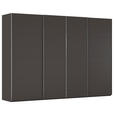 SCHWEBETÜRENSCHRANK  in Graphitfarben  - Chromfarben/Graphitfarben, Design, Holzwerkstoff/Metall (316/235/68cm) - Novel