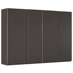 SCHWEBETÜRENSCHRANK  in Graphitfarben  - Chromfarben/Graphitfarben, Design, Holzwerkstoff/Metall (316/235/68cm) - Novel