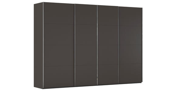 SCHWEBETÜRENSCHRANK  in Graphitfarben  - Chromfarben/Graphitfarben, Design, Holzwerkstoff/Metall (316/235/68cm) - Novel