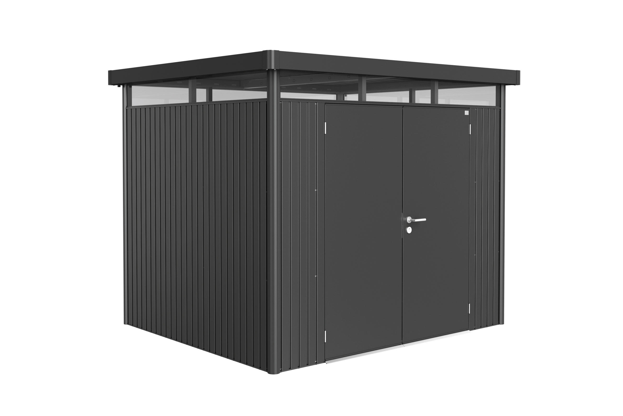 GERÄTEHAUS 275/222/235 cm  - Dunkelgrau, Design, Metall (275/222/235cm) - Biohort