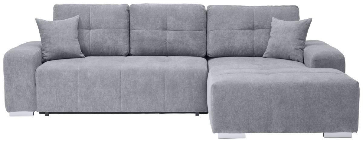 ECKSOFA Blau, Grau Webstoff  - Blau/Silberfarben, KONVENTIONELL, Kunststoff/Textil (280/194cm) - Carryhome