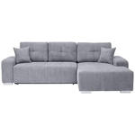 ECKSOFA in Webstoff Blau, Grau  - Blau/Silberfarben, MODERN, Kunststoff/Textil (280/194cm) - Carryhome