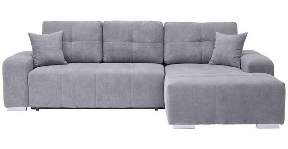 ECKSOFA Blau, Grau Webstoff - Blau/Silberfarben, KONVENTIONELL, Kunststoff/Textil (280/194cm) - Carryhome