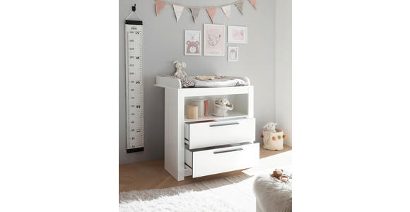 WICKELKOMMODE Pulni  - Graphitfarben/Weiß, Basics, Holzwerkstoff/Kunststoff (96,2/105,4/78cm) - My Baby Lou
