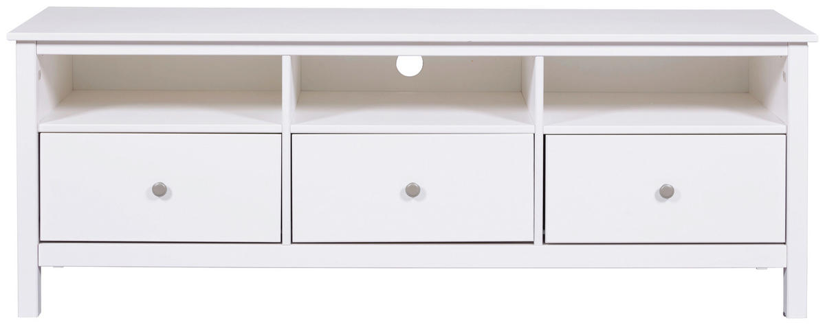 NIZKA OMARICA bela  - srebrne barve/bela, Design, kovina/les (160/57/45cm) - Livetastic