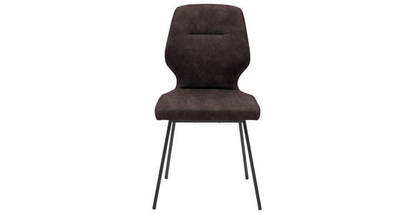STUHL in Stahl Mikrofaser Metall, Textil - Dunkelbraun/Schwarz, Design, Textil/Metall (46/91/57cm) - Dieter Knoll