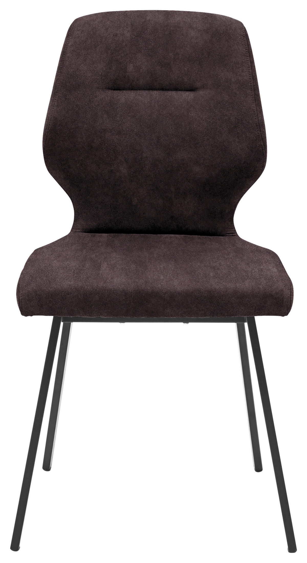STUHL  in Stahl Mikrofaser Metall, Textil  - Dunkelbraun/Schwarz, Design, Textil/Metall (46/91/57cm) - Dieter Knoll