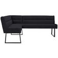 ECKBANK 159/217 cm Webstoff Schwarz   - Schwarz, Design, Textil/Metall (159/217cm) - Novel