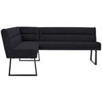 ECKBANK 159/217 cm Webstoff Schwarz   - Schwarz, Design, Textil/Metall (159/217cm) - Novel
