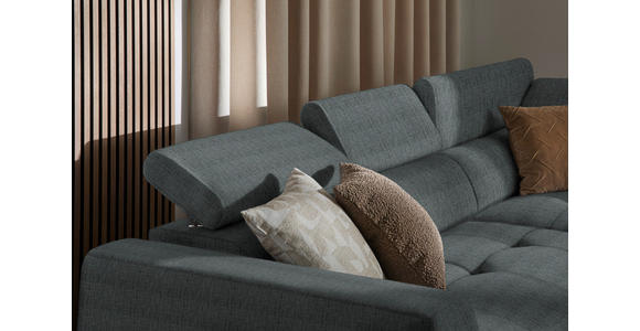 ECKSOFA in Chenille Grau 284/205 cm - Schwarz/Grau, Design, Kunststoff/Textil (284/205cm) - Xora