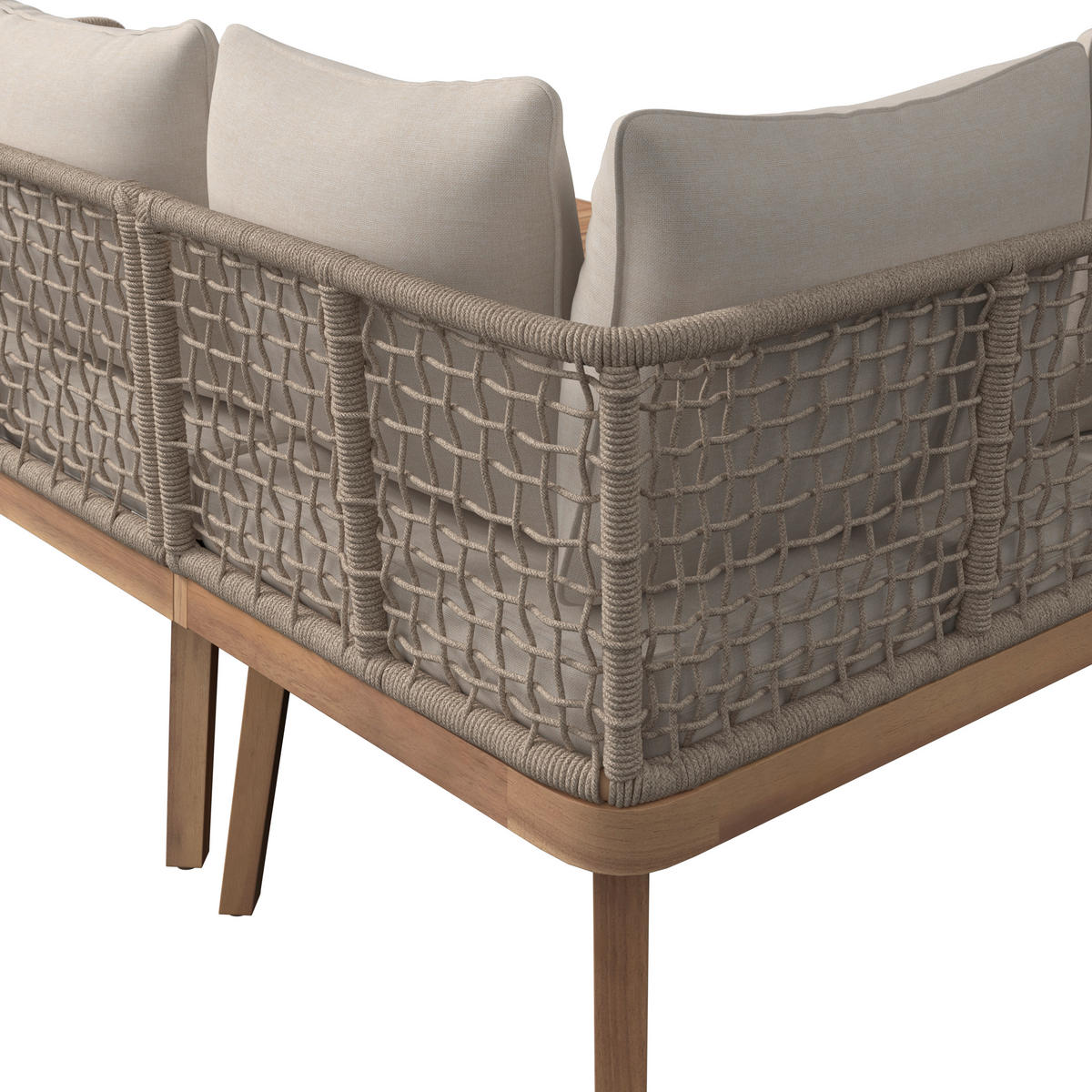 BAŠTENSKA GARNITURA 3 dela  - boja akacije/bež, Konvencionalno, drvo/metal (65/100/33cm) - Ambia Garden