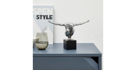 SKULPTUR - Silberfarben/Schwarz, Design, Kunststoff (32/11,5/23cm) - Ambia Home