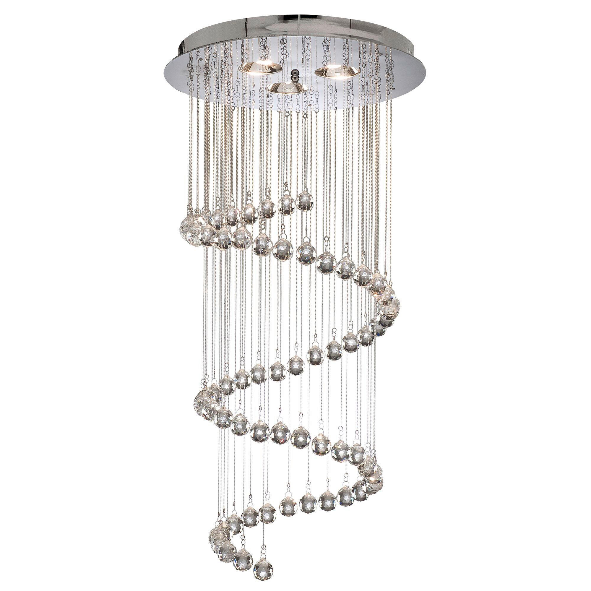 DECKENLEUCHTE  39/80 cm    - Chromfarben, Design, Glas/Metall (39/80cm)
