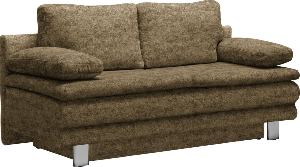 SCHLAFSOFA in Webstoff Hellgrün  - Chromfarben/Hellgrün, Design, Textil/Metall (194/96/86cm) - Novel