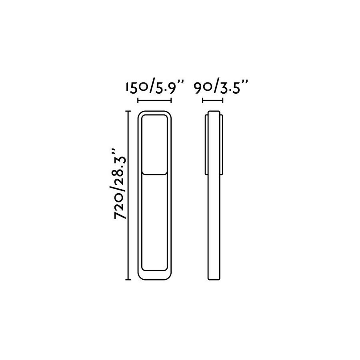 POLLERLEUCHTE 15/9/72 cm   - Dunkelgrau, Design, Metall (15/9/72cm)