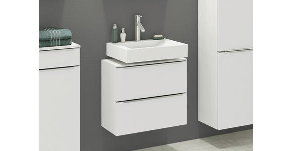 WASCHBECKENUNTERSCHRANK 60/55/35 cm - Silberfarben/Weiß, KONVENTIONELL, Holzwerkstoff/Kunststoff (60/55/35cm) - Xora