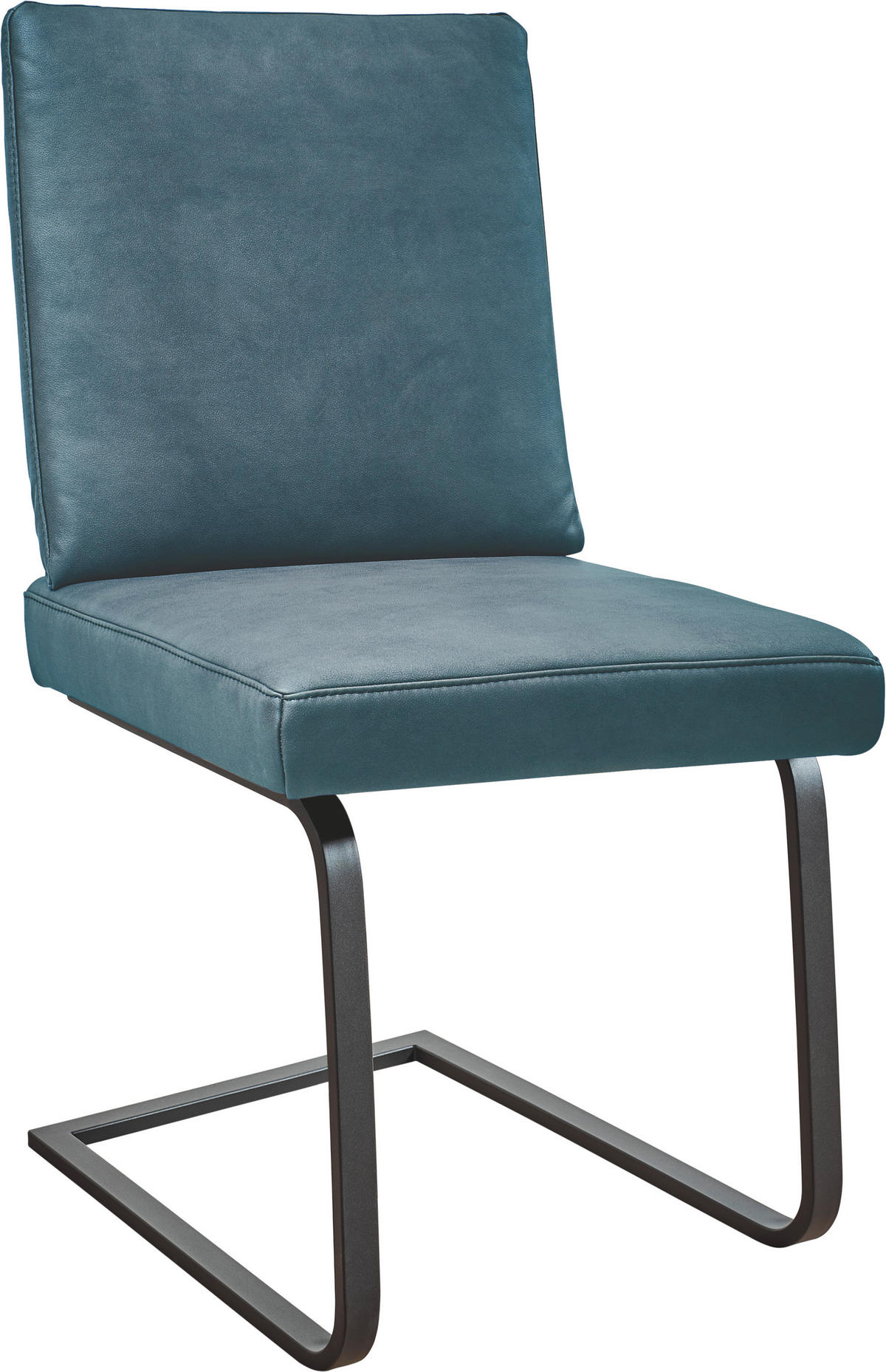 SCHWINGSTUHL  in Stahl Mikrofaser  - Graublau/Schwarz, Design, Textil/Metall (46/92/60cm) - Dieter Knoll