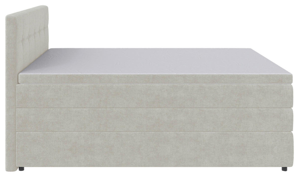 BOXSPRINGBETT 140/200 cm  in Creme  - Creme/Schwarz, Konventionell, Kunststoff/Textil (140/200cm) - Carryhome