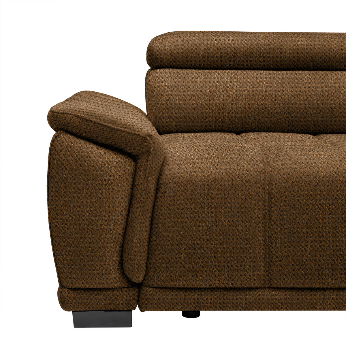 HÖRNSOFFA i chenille, vävt tyg rostfärgad  - svart/rostfärgad, Modern, textil/plast (283/106cm) - MID.YOU