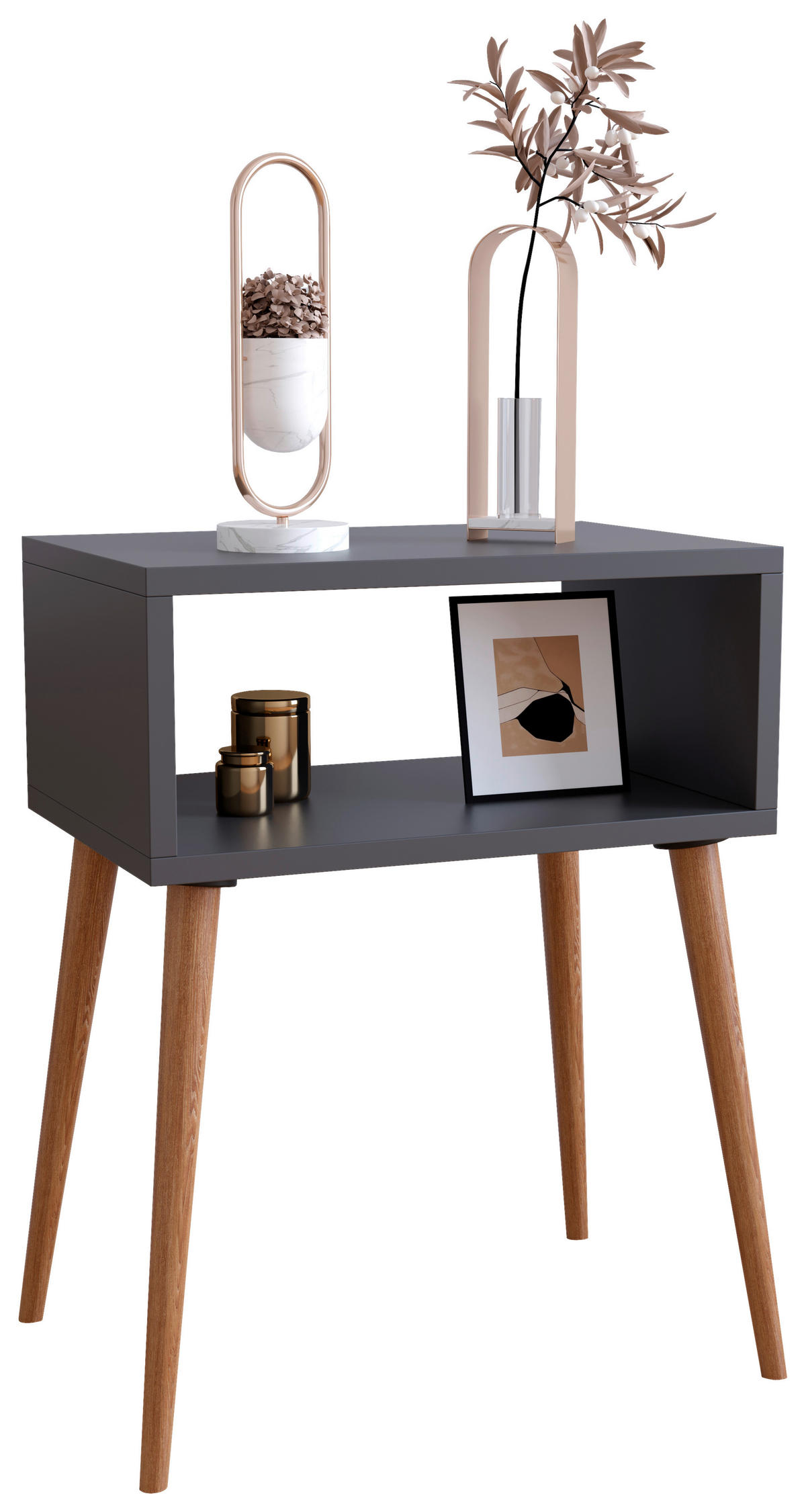 NACHTTISCH 44,5/60/30 cm  in Honigeiche, Anthrazit  - Honigeiche/Anthrazit, Modern, Holzwerkstoff (44,5/60/30cm) - MID.YOU