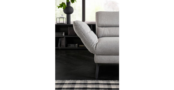 ECKSOFA in Flachgewebe Hellgrau  - Hellgrau/Schwarz, Design, Textil/Metall (256/212cm) - Dieter Knoll