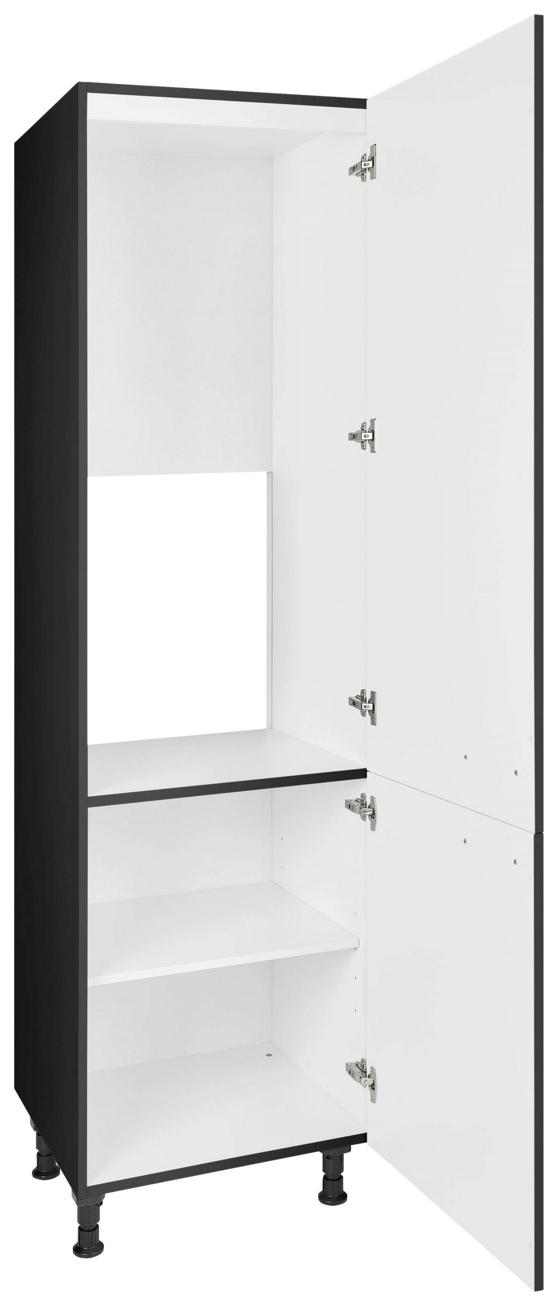 GERÄTEUMBAUSCHRANK 60/216,6/58 cm  in Schwarz  - Edelstahlfarben/Schwarz, MODERN, Holzwerkstoff/Metall (60/216,6/58cm) - Nobilia
