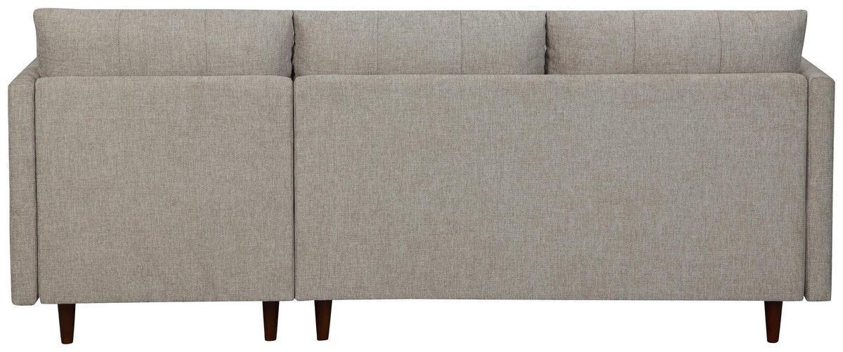 ECKSOFA SOLIN Beige Webstoff Rückenkissen, Bettkasten  - Beige/Braun, Design, Holz/Textil (188/79/123cm) - P & B