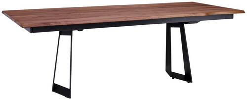 ESSTISCH in Holz, Metall 220/100/75 cm  - Anthrazit/Nussbaumfarben, Design, Holz/Metall (220/100/75cm) - Venjakob