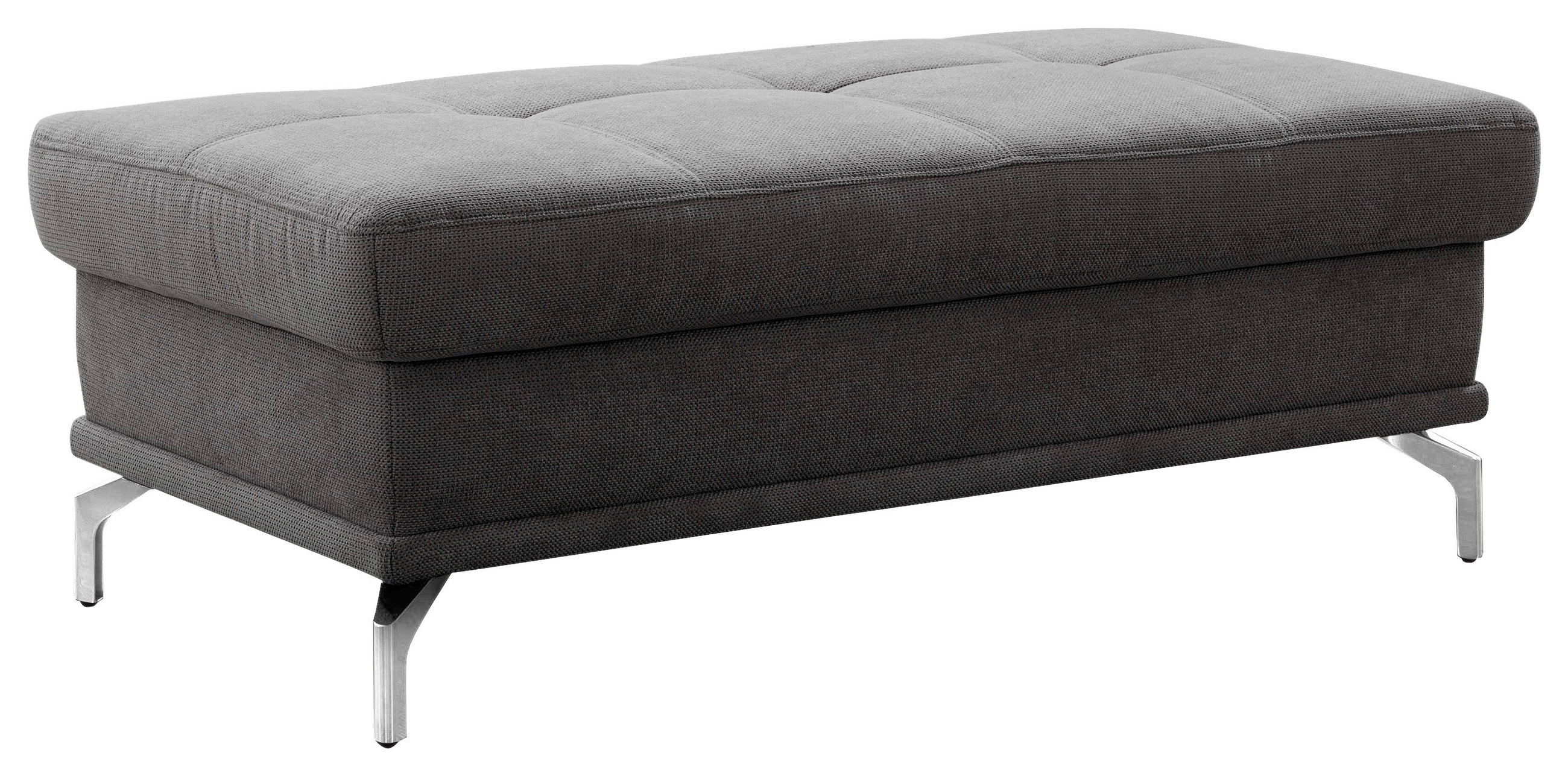 HOCKER in Textil Grau  - Silberfarben/Grau, Konventionell, Textil/Metall (133/47/72cm) - Sit & More