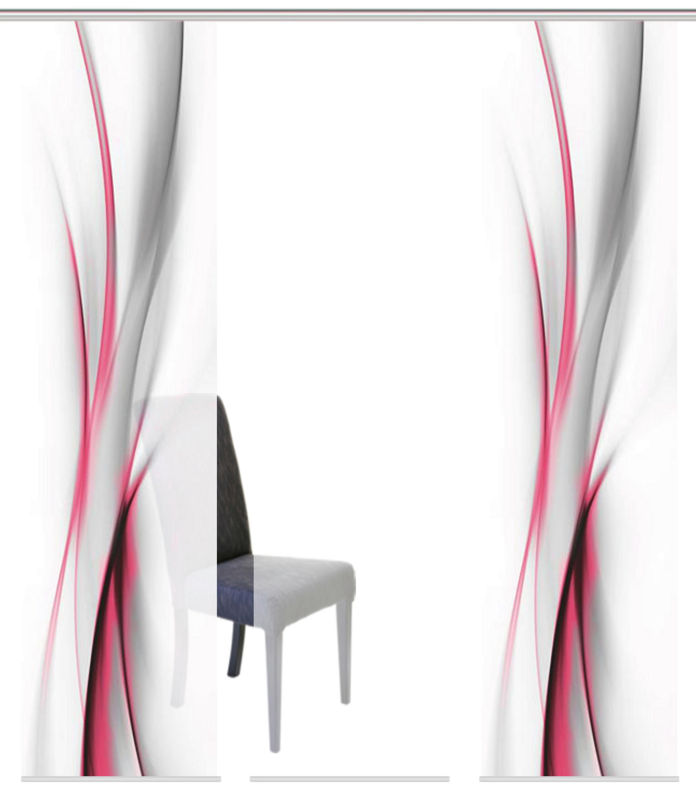 FLÄCHENVORHANG 3ER SET in Rot halbtransparent  - Rot, Design, Textil (60/245cm) - Schmidt W. Gmbh