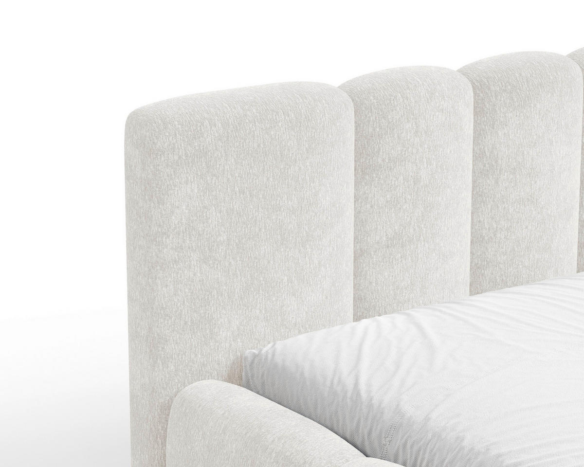 POLSTERBETT 140/200 cm,  in Beige, Lattenrost, Bettkasten,  - Beige/Schwarz, MODERN, Textil/Metall (140/200cm) - Livetastic