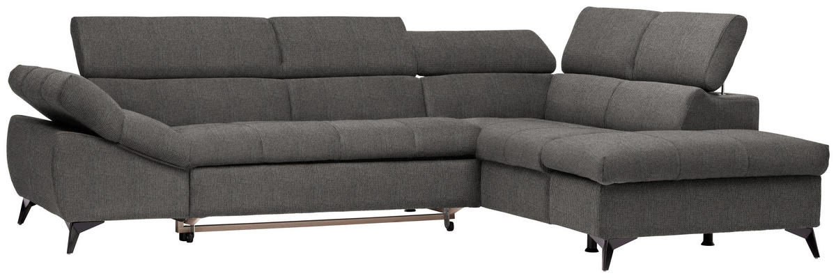 ECKSOFA in Mikrofaser Grau  279/210 cm  - Schwarz/Grau, Design, Kunststoff/Textil (279/210cm) - Stylife