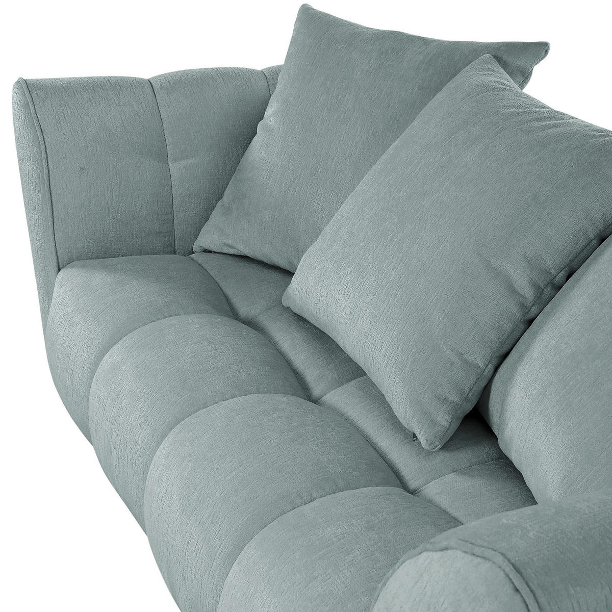 2-SITZER-SOFA Chenille Hellblau  - Naturfarben/Hellblau, KONVENTIONELL, Holz/Textil (185/72/95cm) - Milino