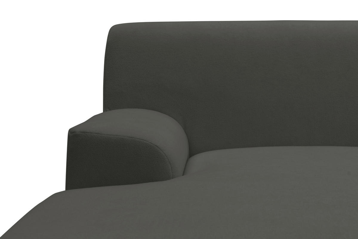 ECKSOFA CAPRI 2 Dunkelgrau Mikrofaser Zierkissen  - Dunkelgrau/Schwarz, Basics, Kunststoff/Textil (146/241cm) - MID.YOU