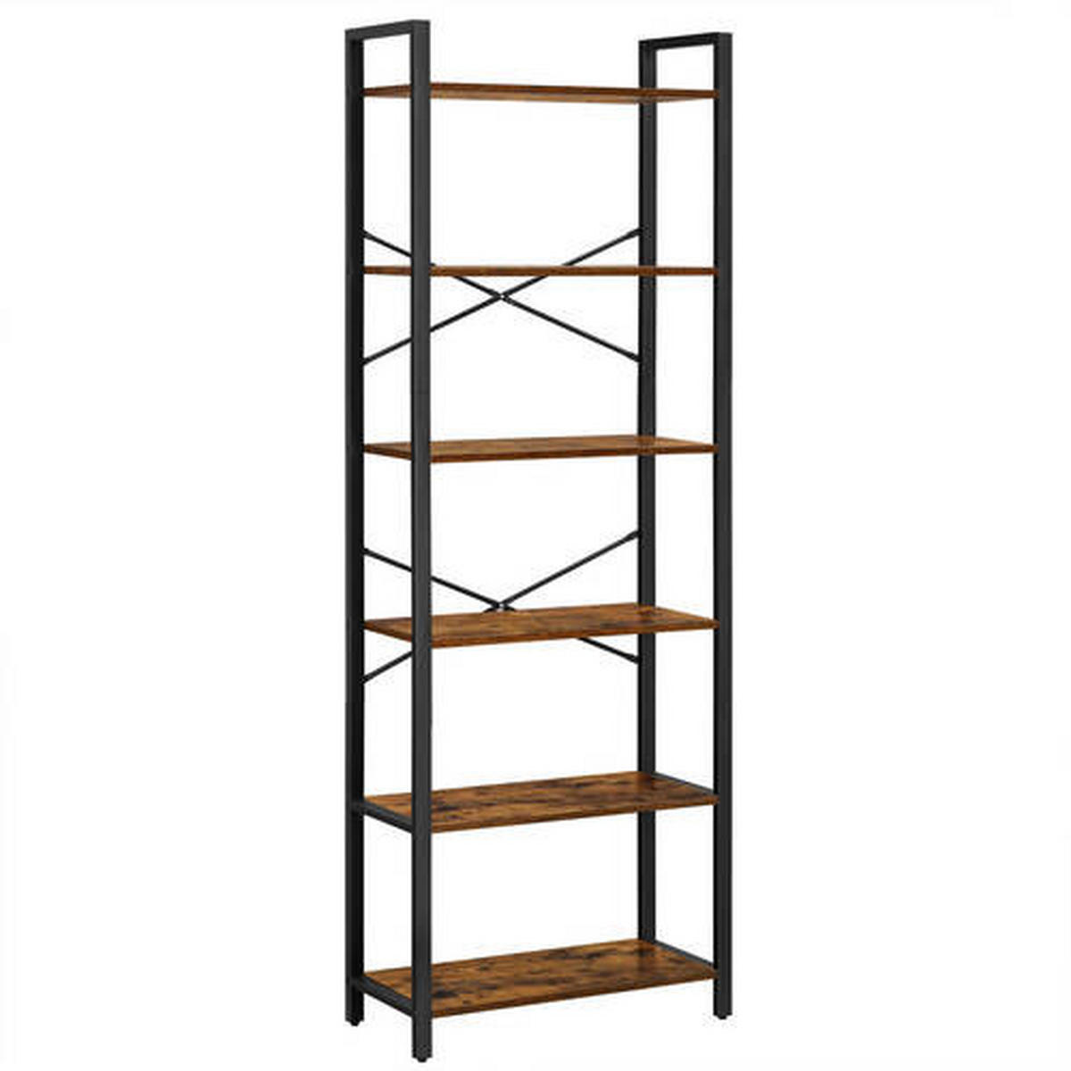 REGAL  66/186/30 cm  - Schwarz/Braun, Trend, Holzwerkstoff/Metall (66/186/30cm) - Boxxx