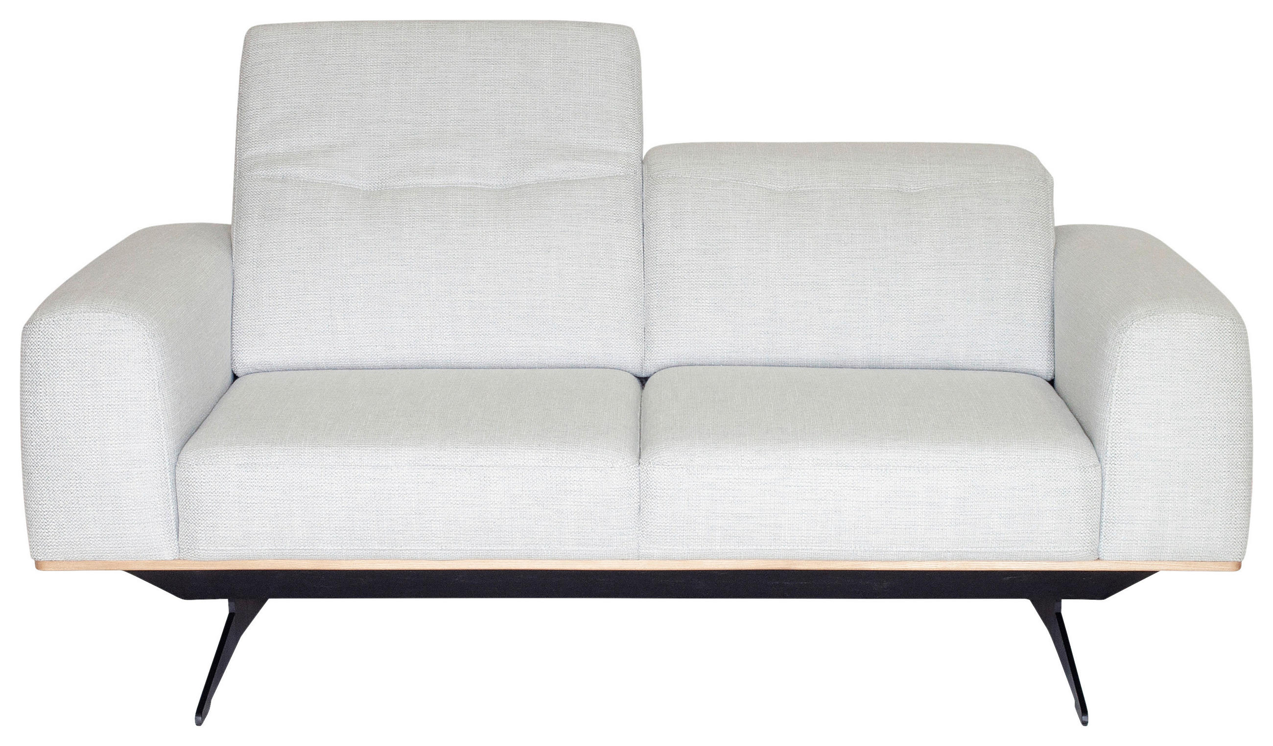 2-SITZER-SOFA Struktur Weiß  - Schwarz/Weiß, Design, Textil/Metall (174/76-97/102cm) - Novel