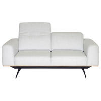 2-SITZER-SOFA in Struktur Weiss  - Weiss/Schwarz, Design, Textil/Metall (174/76-97/102cm) - Novel