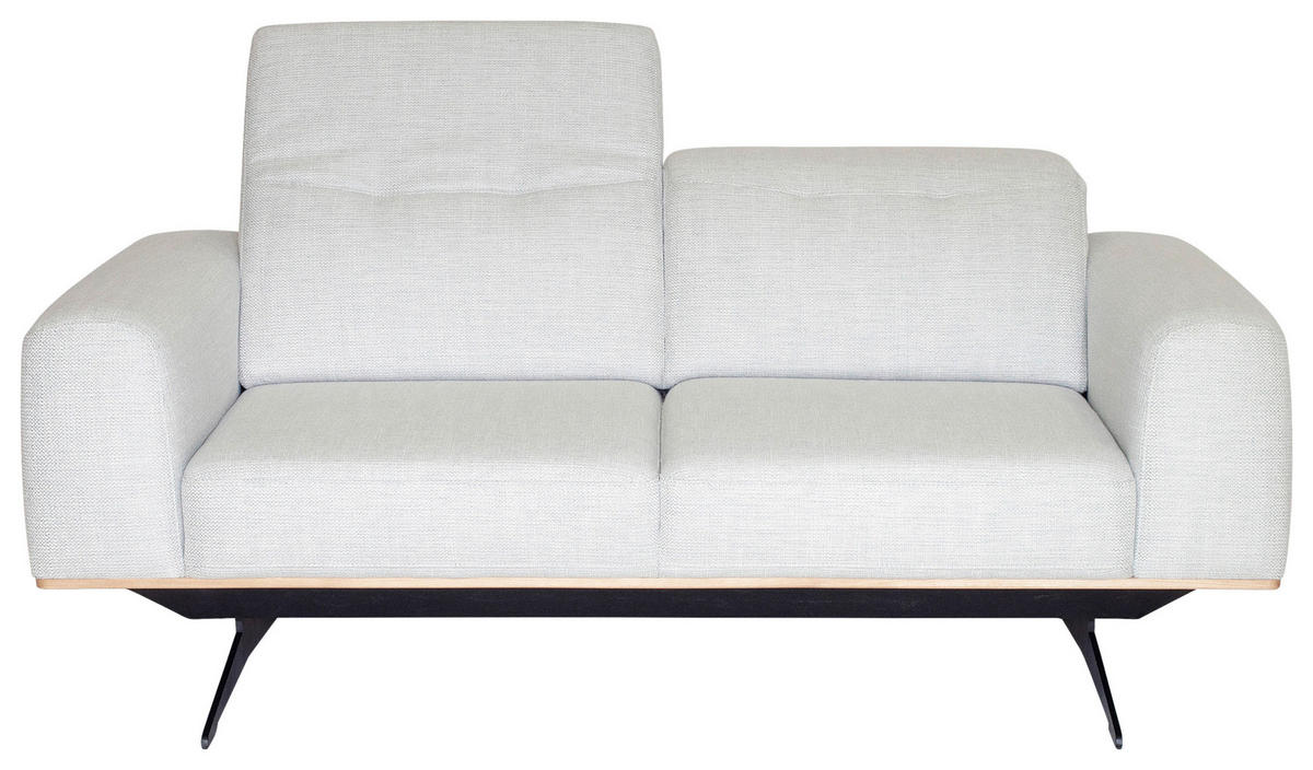 2-SITZER-SOFA in Struktur Weiss  - Weiss/Schwarz, Design, Textil/Metall (174/76-97/102cm) - Novel