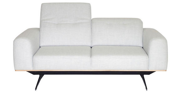 2-SITZER-SOFA Struktur Weiß - Schwarz/Weiß, Design, Textil/Metall (174/76-97/102cm) - Novel