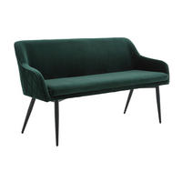 SITZBANK 160/85/61 cm Samt Waldgrün Metall  - Waldgrün/Schwarz, MODERN, Textil/Metall (160/85/61cm) - Livetastic